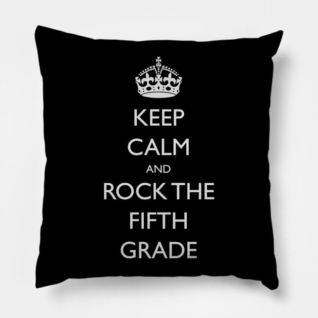 Keep Calm Back To School 5th Grade Pillow by CoastalDesignStudios