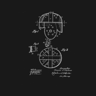 Football Helmet Vintage Patent Drawing T-Shirt