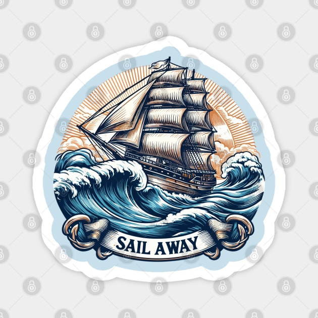 Sail Away Magnet by Vehicles-Art