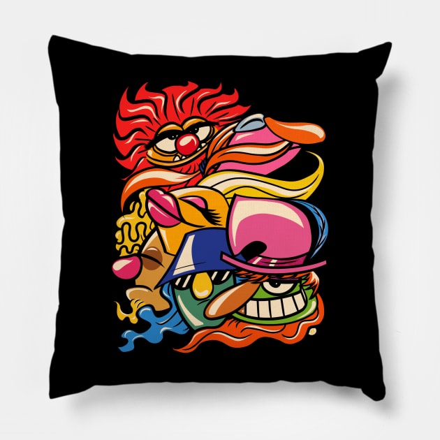 Electric Mayhem Lips Edition Pillow by UzzyWorks