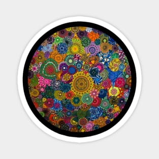 Round and Round: a Patterned Spirograph Collage Magnet