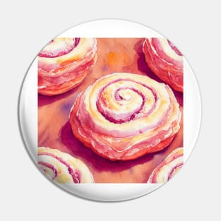 Watercolor cinnamon bun pattern Pin