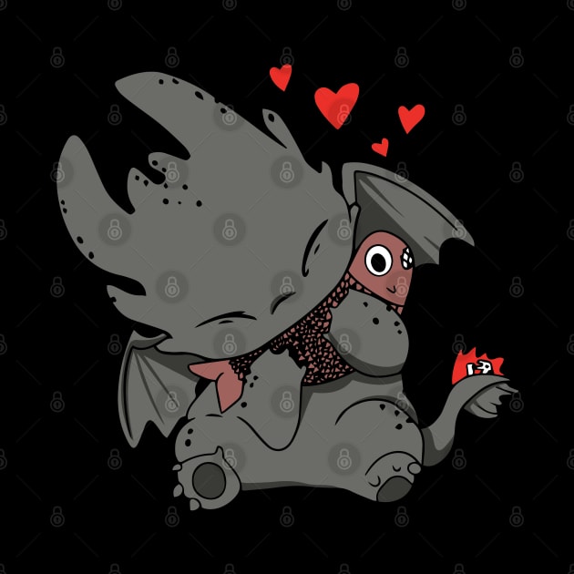 Toothless in love, httyd night fury fanart, how to train your dragon by PrimeStore