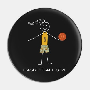 Funny Womens Basketball Player Sports Pin