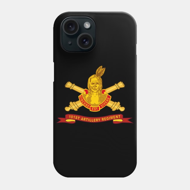 101st Field Artillery Regiment - DUI w Br - Ribbon X 300 Phone Case by twix123844