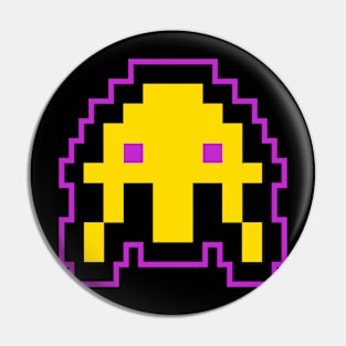 Yellow Cute Alien 8 Bit Pin