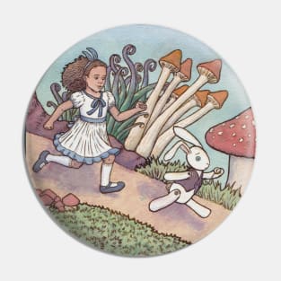 Alice Chased the White Rabbit Pin