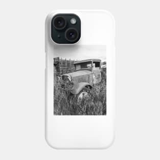 Abandoned truck in black and white Phone Case