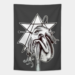 Cthulhu black and white Tapestry