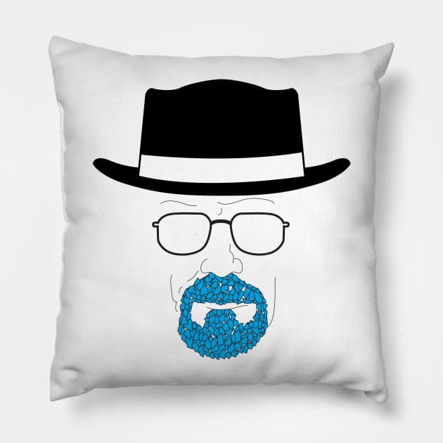 Heisenberg's blue goatee Pillow by Aefe