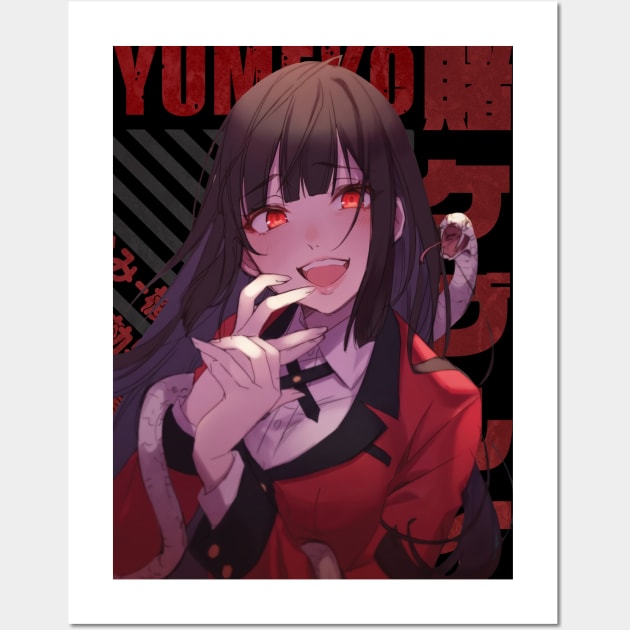 Yumeko Jabami gambling school, kakegurui, anime manga girl | Poster