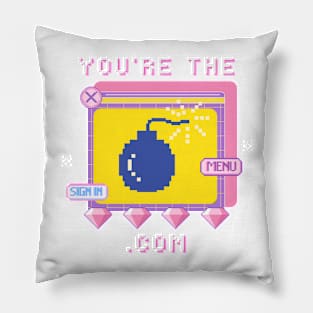 Y2K 2000s Aesthetic Retro You're the Bomb .com Valentine Pillow