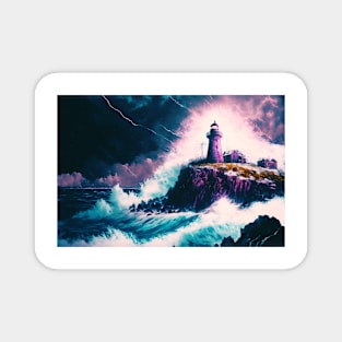 Living Life in Colour Series - Lighthouse Waves Magnet