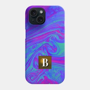 Vaporwave Monogram B | Acrylic Liquid Pour Art Phone Case