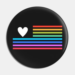 USA LGBT Pride-  American Flag Style Love Design Pin