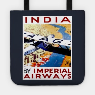 Imperial Airways Vintage Travel to India Print Tote