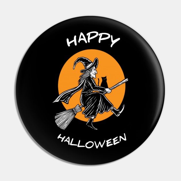 Illustration Flying Hallowen Pin by StoreMoustafa