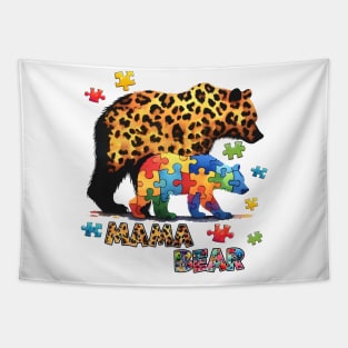 Autism Mama Bear Autism Awareness Gift for Birthday, Mother's Day, Thanksgiving, Christmas Tapestry