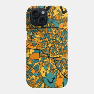 Bucharest Map Pattern in Orange & Teal Phone Case