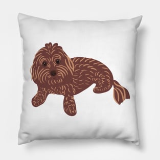 Brown Maltipoo Pillow