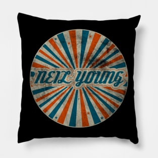 neil young vintage Pillow