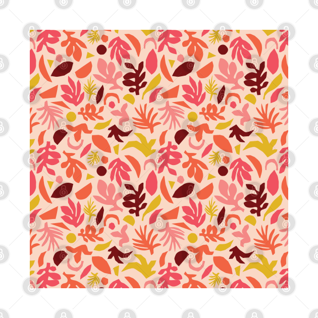 Abstract Leaves Pink by Sandra Hutter Designs