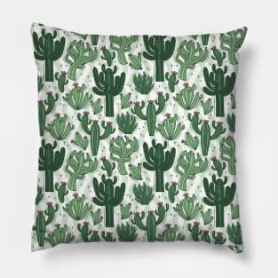 Saguaro Cactus - Desert Cactus Plants - Green Cactus Pattern Pillow