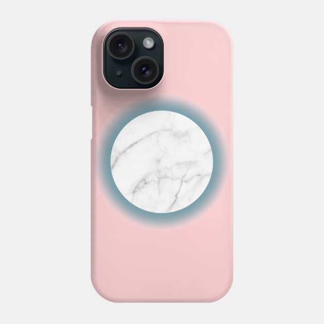 White Marble Circle Blush Millenial Pink Blue Gradient Phone Case by fivemmPaper