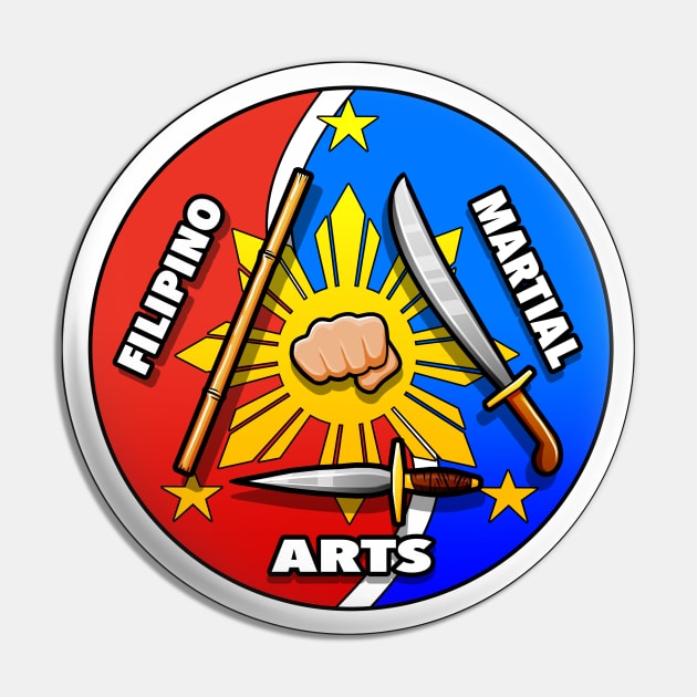 Filipino Martial Arts Logo (Yin-Yang style) Pin by YijArt