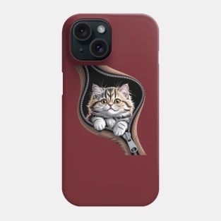 British Longhair Cat Zipper Cats Cute Kitty Lover Gift Phone Case
