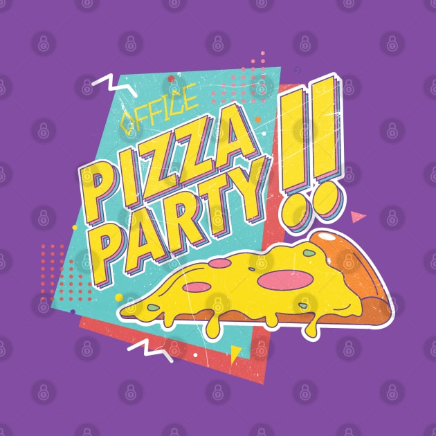 Office Pizza Party Retro T by SquiggleDot