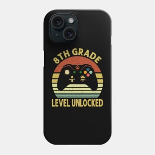 8th Grade Level Unlocked First Day of School Video Gamer Phone Case