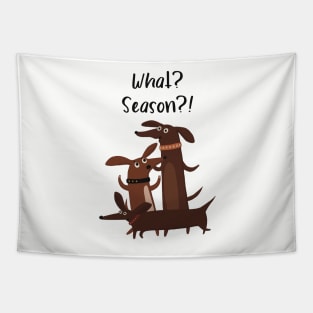 Cute and excited dachshunds realize it’s the season Tapestry