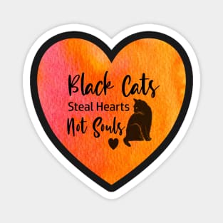 Black Cats Steal Hearts Not Souls Magnet