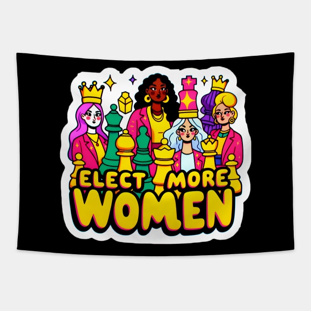 Elect Women in Politics - Queens Strategic Moves for Equality Tapestry by PuckDesign