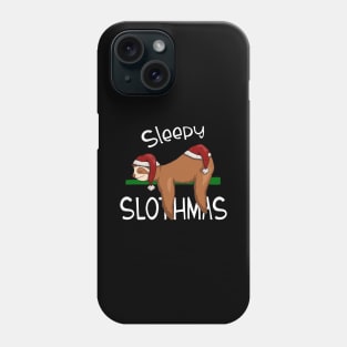 Sleepy Slothmas Funny Merry Christmas Santa Sloth Phone Case