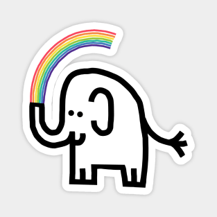 Black and White Elephant Creates Colorful Rainbow Magnet