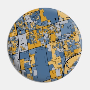 Vaughan Map Pattern in Blue & Gold Pin