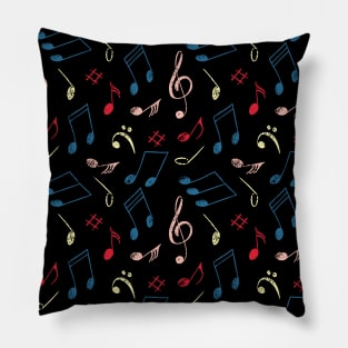 Music Notes Pattern Pillow