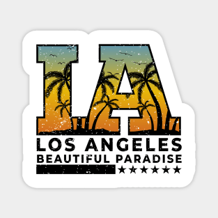 LA LOS ANGELES BEAUTIFUL PARADISE Retro Vintage Magnet