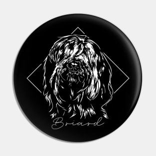 Briard dog Portrait Pin