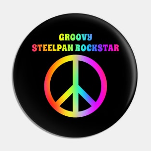 Groovy Steelpan Player Peace Halloween Party Retro Vintage Pin