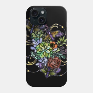 Midnight Moths And A Symphony Of Succulents Phone Case