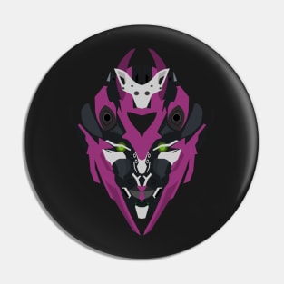 Vector purple robot head Pin