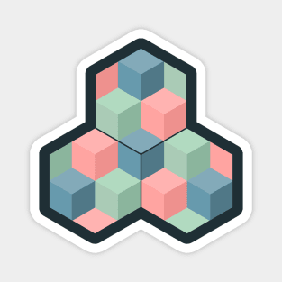 Cubes and Hexagons (Pastel) Magnet