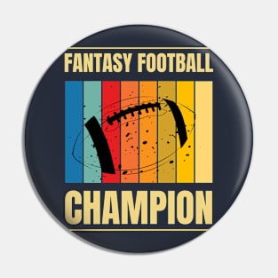 Fantasy Football Champ Champion Football Pin