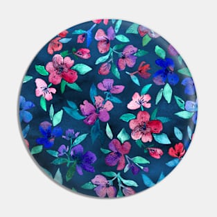 Southern Summer Floral - navy + colors Pin