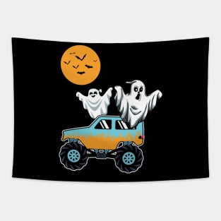 Halloween Boo Cute Ghost Monster Truck Tapestry