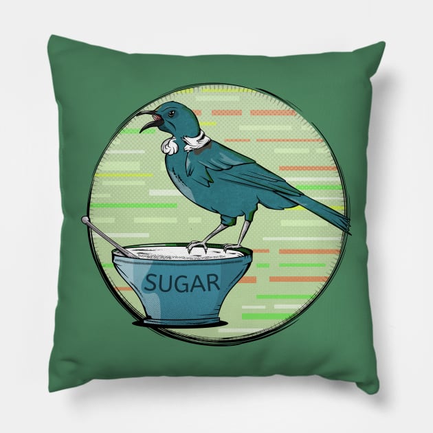 Tui New Zealand Bird Pillow by mailboxdisco