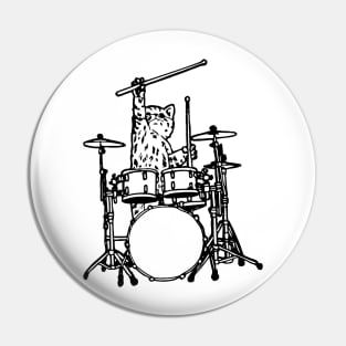 Cat Playing Drum Pin